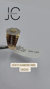 Anillo de diamantes de oro amarillo para caballero con diamantes cultivados en laboratorio Anillo de diamantes hecho por hombre de oro elegante - Product Image 5