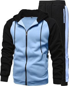 Men's Blue <b>Black</b> Raglan Sleeve Hooded Zip-Up Fleece <b>Sweatshirt</b> Casual Regular Fit Winter Wear 100% Cotton Discharge Printing - Product Image 1