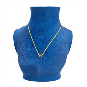 Cadena de Oro Sólido de 22K con Eslabones Trenzados de Diseño Elegante, Cierre de Gancho en S, Joyería de Moda para Bodas/Fiestas, para Hombres y Mujeres - Product Image 1