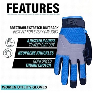 Guantes Deportivos para Exteriores, Completos, Impermeables, de Cuero, Transpirables, con Correa Ajustable en la Muñeca, Unisex, Invierno, Azul Gris - Product Image 6