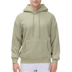 Sudadera con Capucha de Forro Polar para Hombre, Color Sólido, Corte Regular, Informal, con Bolsillo Delantero, para Otoño, Personalizada, Talla Grande - Product Image 3
