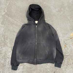 Sweat à capuche zippé pour homme, style délavé, en polaire, pour l'entraînement, vintage, tricoté sur mesure, design unique, très demandé, durable - Product Image 3