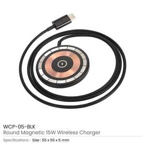 Round Magnetic 15W Wireless <b>Charger</b> Type C <b>for</b> <b>Mobile</b> Phone with Fast Charging Aluminum Alloy Design - Product Image 3