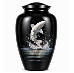 Windmill With <b>Dog</b> Picture Sticker Enamel Cremation Urn with European & American Style for Human Funeral <b>Ashes</b> - Product Image 2