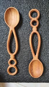 Cuillères en bois sculptées à la main fiables coffret cadeau durable et élégant - Product Image 4