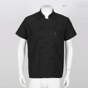 เสื้อเชฟคุณภาพดีที่สุดจากโรงงานผู้ผลิต (OEM) ผ้าโพลีคอตตอนสั่งทำพิเศษสำหรับโรงแรมร้านอาหาร กระดุมด้านหน้า ปกเล็ก มีกระเป๋า - Product Image 2