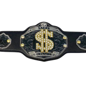 Ceinture de champion des ventes personnalisable en cuir noir avec symbole du dollar et plaque dorée pour les compétitions de vente et les récompenses - Product Image 2