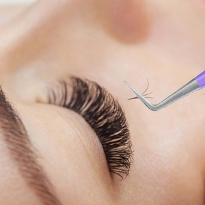 Pince à cils professionnelle à pointe en fibre, personnalisable avec logo, pour extensions de cils volume, coloris blanc, noir, violet - Product Image 6