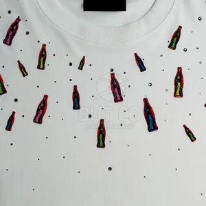 Camiseta de Manga Corta con Pedrería, Diseño Nuevo, Camiseta con Pedrería de Moda para Adultos - Product Image 3