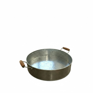 Wholesale Farmhouse Galvanized Iron/Galvanized Commercial Grade Dishwasher Safe Eco-Friendly <b>Serving</b> <b>Tray</b> <b>Black</b> Handles - Product Image 6