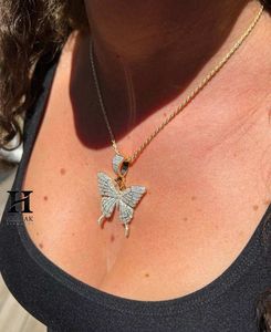 Pendentif Papillon Personnalisé Sertie de Pierres, Argent Sterling 925, Moissanite VVS, Breloque Insecte Détailnée, Bijoux Hip Hop, Passe le Testeur de Diamant - Product Image 2