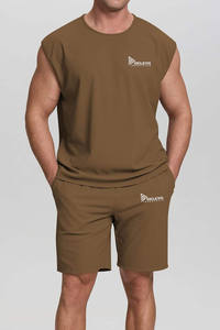 Nouveauté : Ensemble sweat à capuche et short pour homme, 100 % coton tricoté, taille personnalisée, service OEM - Product Image 2