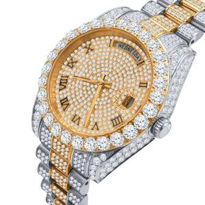 Fully Iced Out Diamond <b>Watch</b> Automatic Moissanite <b>Watch</b> Solid 925 Sterling Silver and Gold and Rose Gold <b>Watch</b> for Unisex - Product Image 4