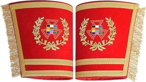 Past Grand High Priest Royal Arch Chapter Cuff - <b>Red</b> Velvet With Gold Fringe High Priest Royal Arch Chapter - Product Image 3