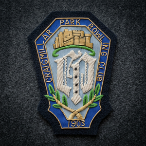 Craigmillar Park <b>Bowling</b> Club Embroidered Patch Sew-On Fabric Badge Classical Design 1903 Garment Application - Product Image 3