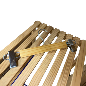 Wholesale Cheap Price Single Wooden Pants <b>Hanger</b> Iron Clips Durable Non-Slip Flat Design Hook Type Clothing Wardrobe Bathroom - Product Image 3