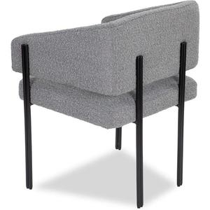Modern Iron <b>Frame</b> Upholstered Restaurant Chair Side Armchair <b>Grey</b> Fabric Dining Seating for Hotel Villa Living Room Home Bar - Product Image 6