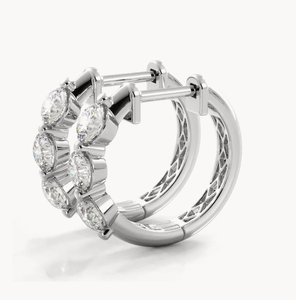 <b>Hoops</b> Earrings Diamond Earrings Gold and <b>Silver</b> Earrings Natural and Lab Grown Diamonds Earrings <b>Hoops</b> Fine Jewelry for Women - Product Image 2