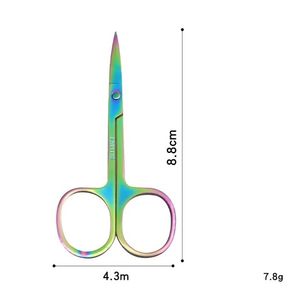 Ciseaux à lames courbées en acier inoxydable pour la coupe des sourcils et des poils du nez, pour manucure et pédicure, ANAAIF - Product Image 1