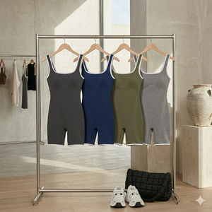Combinaisons de yoga pour femmes, sans couture, séchage rapide, résistantes à l'eau, respirantes, shorts de sport, vêtements de sport nude, spandex/nylon - Product Image 4