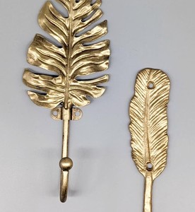 Gancho de Pared Decorativo con Diseño de Hoja de Monstera en Metal Dorado Rústico, Perchero con Patrón de Planta - Product Image 6