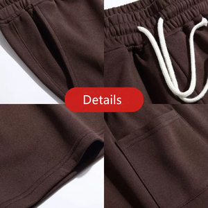 Pantalones Cortos Oxford Casuales para Hombre, 100% Algodón, 140g, 5 Pulgadas de Entrepierna, Logotipo Frontal Personalizado con Bordado Chenille, Cintura Elástica Transpirable - Product Image 5