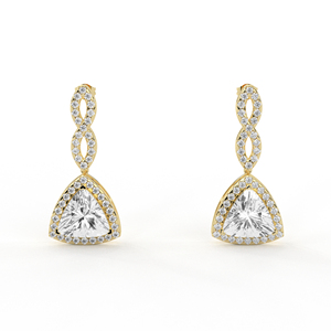14K/18K Gold Lab Grown <b>Diamond</b> Tarilliant Cut Drop <b>Earrings</b> IGI Certified Luxury Unisex Wedding Jewelry - Product Image 1