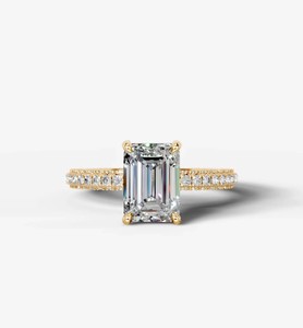 Anillo de Compromiso de Moissanita con Corte Esmeralda, Plata de Ley 925, Clásico, Solitario, para Boda, Aniversario, Joyería Elegante - Product Image 1