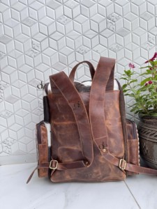 Unique Designer Cowhide Leather Hand Tooled Carving Stylish <b>Backpack</b> <b>School</b> Bags Unisex Beautiful Designer Bag Multi Use Bag - Product Image 5