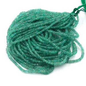 Cuentas de Esmeralda Zambiana Natural de Primera Calidad, Forma de Rondelle Facetada, para Joyería, Hilo de 16 Pulgadas para la Elaboración de Collares, 3-5 mm - Product Image 4