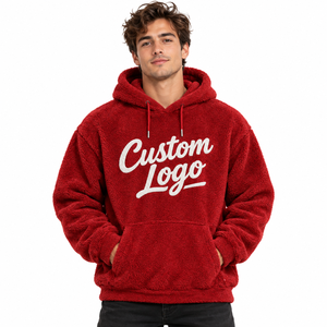 Sudaderas con Capucha de Forro Polar Sherpa Personalizadas OEM/ODM, Mezcla de Poliéster/Algodón, Talla Grande, Ecológicas, Antiarrugas, Antibolitas, Transpirables para Hombre - Product Image 3