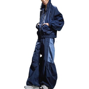 Custom Winter Windbreaker Tracksuit Two Piece Zip <b>Jacket</b> Sweatsuit Polyester Cotton Breathable Set - Product Image 2