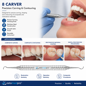 Instrumento Dental de Acero Inoxidable para Tallar, Dar Forma y Contornear Composite, OEM Zetomed Pro - Product Image 5