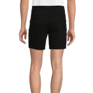Pantalones Cortos para Hombre 2026, Color Negro Sólido, Estilo Bermuda, Cintura Media, Cierre de Botones, Tela Oxford Informal, Transpirable, de Algodón Tejido - Product Image 2