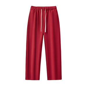 Pantalon de jogging unisexe violet à taille élastique avec cordon de serrage, poches latérales, respirant, mi-lourd, tricoté, pour l'automne - Product Image 2