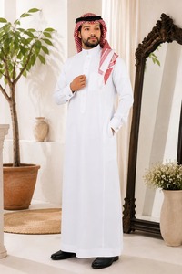 Haya Custom Islamic <b>Thobe</b>-OEM Manufacturer High Quality Polyester Fabric Spring Anti-Shrink Anti-Static Stand Collar Long - Product Image 3
