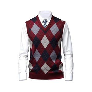 Pull en acrylique pour homme, motif Argyle, épais, respirant, confortable, tendance, best-seller, dernier design, prix raisonnable - Product Image 2