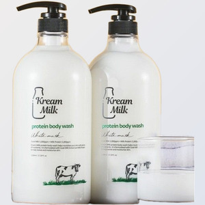 shower <b>gels</b> Cream Milk <b>Protein</b> Body Wash White Musk Scent 1.1L 2 Pieces Made in Korea All skin types - Product Image 6