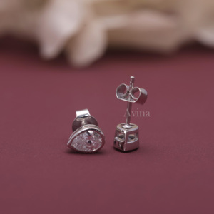 IGI Certified Lab Grown Diamond Pear Bezel <b>Stud</b> <b>Earrings</b> 14K White / Yellow & Rose Gold Pear Cut Screw Back Diamond <b>Earrings</b> - Product Image 2
