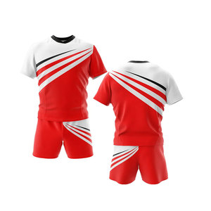 Ensemble de maillots de rugby unisexes 100% polyester à séchage rapide, personnalisés par sublimation, chemises longues respirantes, shorts, uniforme de rugby pour hommes - Product Image 1