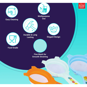 Passoire à thé et café en plastique à double maille, motif floral, outil de filtration de cuisine durable pour un tamisage fin et un usage quotidien - Product Image 4