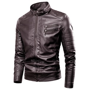 Men's Leather Jacket for Biker <b>Distressed</b> Genuine Lambskin <b>Top</b> Quality Material Parka jacket for men - Product Image 5