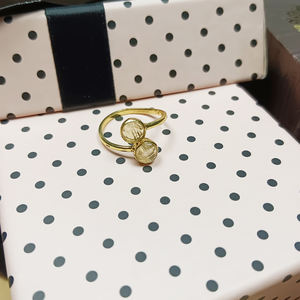 Natural Round Citrine Gemstone <b>Ring</b> Adjustable – Handmade <b>Plain</b> Band Birthstone Jewelry Bulk - Product Image 3