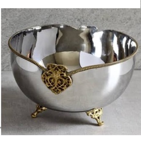 Cuenco decorativo de acero inoxidable con diseño martillado para mesa de comedor, frutero decorativo de metal para uso en el hogar, hoteles y restaurantes. - Product Image 2
