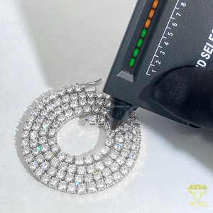 Collier tennis en diamant de laboratoire plaqué or sur argent sterling 925 pour la vente en gros de bijoux élégants pour boutiques de mode - Product Image 3