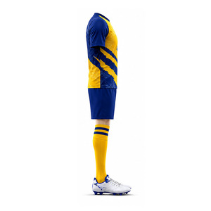 Conjunto de Camiseta de Fútbol Ekin Impex para Hombre, Manga Corta, Azul y Amarillo, Sublimada, Absorbente de Humedad, Uniforme Deportivo - Product Image 6