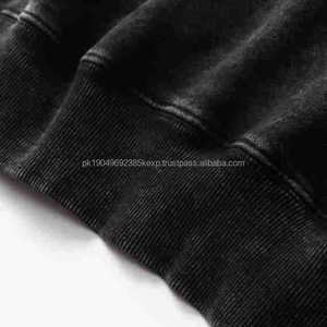 Sweat à capuche surdimensionné pour hommes de haute qualité 350g Vintage Wash Wax Dyed Grandes boucles Sweats à capuche en coton lourd - Product Image 4