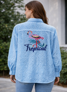 เสื้อแจ็คการ์ดผู้หญิงผ้าฝ้าย 100% ลายดีไซเนอร์ ราคาดีที่สุดจากผู้ผลิต - Product Image 4
