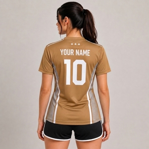 Maillot de football pour femme, respirant, anti-humidité, ajusté, 100% polyester, nouveau, personnalisé, manches courtes, sublimation par transfert thermique personnalisée - Product Image 2