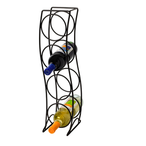 Estante para vinos de metal dorado con diseño botánico arqueado, soporte decorativo de hierro para exhibir y almacenar vinos, accesorio para cocina o bar. - Product Image 6